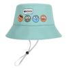 Chapéu de Pescador Infantil de Verão Fino, Chapéu de Proteção Solar para Bebê com Alça Ajustável, Chapéu Balde Casual de Desenho Animado, Chapéu de Sol Respirável