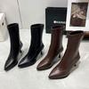 Botas Femininas Estilo Britânico, Botas da Moda, Botas Slim de Cano Médio, Botas Elegantes de Cavaleiro, Botas de Motociclista, Botas Bata Martin, Botas Slim