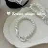 Joyería de Plata Minimalista Coreana Estilo Ins Plata de Ley S925 Cierre de Pinza Perla Swarovski Pulsera con un Ambiente Dulce y Fresco