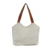 Bolso Tote Grande de Color Sólido Simple Estilo Coreano para Mujer Verano 2025 Lona Lienzo Casual Literario Bolso de Mano para Viajes de Negocios Moderno