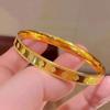 Pulseira Shacken Feminina Latão Banhado a Ouro Anel Banhado Boca Fechada Item Cerimônia Sikkim Tanabata Trevo de Quatro Folhas da Sorte