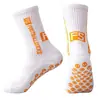 Meias esportivas de futebol masculinas antiderrapantes de cano médio com sola atoalhada, meias absorventes de suor, atacado de fábrica