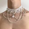 Collares transfronterizos de estilo punk de alta resistencia para hombres y mujeres, estilo gótico de subcultura, cadenas para la clavícula y collares de personalidad de nicho de moda