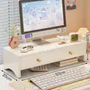 Suporte ajustável em altura para monitor de desktop, suporte de tela, base elevada, suporte com gaveta para resfriamento, organizador de mesa de escritório