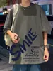 Nova Camiseta Estampada de Manga Curta Estilo Americano para Homens Verão 2026, Roupa Tendência para Casal, Camiseta Solta Hip-Hop High Street