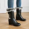 34 -- 43 tallas grandes botas forradas de felpa botas gruesas de algodón botas de nieve para mujer invierno nuevas botas para mujer comercio exterior zapatos de mujer transfronterizos