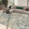 Alfombra de Sala de Estar de Lujo Ligero Estilo Nórdico, Felpudo de Suelo de Dormitorio de Peluche de Gama Alta, Alfombra Abstracta de Imitación Cachemir de Cobertura Total de Área Grande