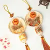 Nuevo Producto del Festival de Medio Otoño: Kit de Materiales Hecho a Mano para Decoraciones Colgantes Tejidas de Bambú, Perfecto para Centros Comerciales y Casas de Huéspedes, con un Diseño de "Caqui y Luna Llena"