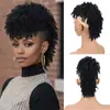 Pelucas de moda afro africana al por mayor transfronterizas para cabello corto rizado, extensiones de cabello rizado para cola de caballo Mohawk negra