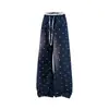 Bestseller transfronterizo: Pantalones casuales de lunares estilo americano para mujer, versión delgada de verano, corte relajado, doble cintura, pierna recta holgada