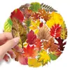 50 Peças de Adesivos Transparentes de Folhas Mortas, Folhas de Outono Realistas e Plantas, Adesivos Decorativos Pet à Prova d'Água para Diários