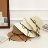 Sombrero de Paja de Cúpula Estilo Coreano de Verano para Viajes al Aire Libre, Sombrero de Sol con Lazo, Sombrero de Protección Solar Moderno y Elegante, Venta al por Mayor