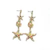 Joias Ins Populares Europeias e Americanas Suprimento para E-commerce Transfronteiriço Brincos com Pingente de Caracol Concha Estrela do Mar Pulseira Brincos Femininos