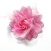 Horquilla de malla con plumas de rosa para novia, accesorio para el cabello con flores para danza, para mano de tela, ideal para actuaciones infantiles.
