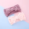 Diadema con lazo doble para bebé, con diseño floral de color sólido, para niños transfronterizos, joyería para tocado de comercio exterior, venta al por mayor