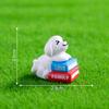 Micro Paisagem Desenho Animado Criativo Leitura e Rega de Flores Cachorro Boneca Casa de Boneca DIY Decoração Acessórios Mini Pequenos Enfeites