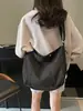 Bolsa de Ombro de Grande Capacidade para Mulheres 2025 Nova Ins Retro Bolsa Transversal Simples Bolsa Tote Cor Pura Bolsa Casual para o Dia a Dia