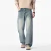Jeans de Mezclilla Lavada Vintage Otoño/Invierno 2026 para Hombre, Pantalones de Pierna Recta Sueltos de Alta Moda en Colores Claros, Ropa para Hombre Xintang