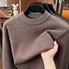 Nuevo suéter grueso de moda a cuadros para hombre para otoño, estilo Korean old money, tejido casual versátil de cuello redondo para hombre