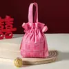 Nova Sacola de Doces para Casamento Festiva Bolsa de Doces para Presente Casamento Estilo Chinês Portátil de Alta Qualidade Saco de Tecido para Doces com Cordão