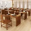 Seleccionado Cuidadosamente Nuevo Estilo Chino Tienda de Té Inspirado en Zen Mesa de Té Kung Fu, Mesa de Té de Madera Maciza para Sala de Estar, Mesa de Té y Sillas para Recepción de Oficina