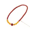 Pulsera Roja Doble Círculo de Imitación Cinabrio con Cuentas para Hombres y Mujeres, Adecuada para el Año de Nacimiento, Venta Directa al Por Mayor, Se Puede Enviar en Nombre de Otros