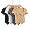 Estilo deseo puro Ropa de mujer Hot Girl verano moda camiseta de manga corta con cuello cuadrado diseño sexy con busto top corto ajustado