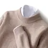 Nuevo Suéter de Lana 100% Pura para Hombre Otoño e Invierno, Suéter Pulóver Engrosado de Cuello Medio Alto, Suéter de Cachemira Talla Grande con Capa Base