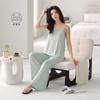 Pijama con Almohadillas para el Pecho para Mujer, Conjunto de Camisola y Pantalones Finos de Modal para Verano, Ropa de Casa Relajada y Fresca