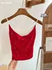 Design Estilo Hot Girl, Camisola Falsa de Duas Peças com Strass e Bojo, Caimento Justo, Valoriza a Silhueta, Novo Estilo de Verão, Peça de Sobrepor, Costas Bonitas
