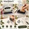 Carimbo KineShineX para diário com almofada de tinta preta, fornecendo uma tinta rica, clara e de secagem rápida adequada para diários e cartões