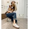 Zapatos Deportivos Casuales para Mujer Spot de Cuero Genuino Uva Mom Xunde Colores de Primavera 2022 Puntera Redonda Suela de Goma Natural con Aumento Interno de Altura