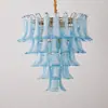 Candelabro de vidrio de color vintage estilo francés del sur de Asia, lámpara de arte Murano para dormitorio, estudio y comedor, luz principal retro