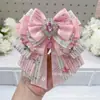 Suporte de vareta original feito à mão para leque de laço, decoração 2D para bolsa de suporte de leque, acessórios DIY para bolsa de leque, alfinetes de acessório para leque