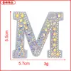 En stock color blanco parche con letras de pedrería pegatinas de tela accesorios para ropa fabricantes de accesorios suministro directo