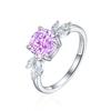 Comércio exterior quente 925 prata esterlina 2ct chama flor de gelo anel de corte feminino avançado europeu e americano 8*8 cor tesouro alto anel de diamante de carbono