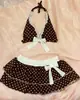 Verano Ins Nuevo Playa Piscina Sexy Hottie Lazo Lunares Diseño Camiseta sin Mangas Conjunto de Falda Traje de Baño Mayoreo