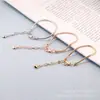 Pulsera ajustable de cadena de hueso de serpiente de 3 mm con cierre de langosta, chapada en K blanca, accesorios de joyería DIY adecuados para cuentas de agujero grande
