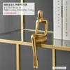 Adornos Abstractos Creativos de Figura Sentada de Lujo Ligero para Gabinete de TV Estantería Arte Decoraciones para el Hogar