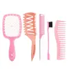 Pente de cabelo conjunto de cinco peças WANMEI pente fofo com efeito mola para cachos pente vazado escova de borda pente de cauda pontiaguda formato pente de dentes largos