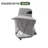 Chapéu de Pescador para Homens, Ciclismo ao Ar Livre no Verão, Chapéu com Proteção Solar Anti-UV, Máscara Facial, Anti-Mosquito, Secagem Rápida, Chapéu de Aba Larga