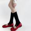 Meias Calças com Faixa Larga Miu para Mulheres, Estilo Ins da Moda com Listras Verticais, Etiqueta de Tecido com Letras Emagrecedoras, Mostram o Estilo das Pernas, Meias Cinzas Estilo Ballet