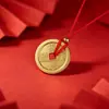 Cobre Puro Chapado en Oro Vintage Moneda de Dinero Auspiciosa Doble Cara Estilo Antiguo Moneda de Cobre de Paz y Alegría Colgante para Pulsera Collar Joyería DIY