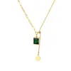 Collar transfronterizo de acero inoxidable bañado en oro de 18 quilates con circón y perla, colgante antiguo de amor, colgante con textura, no se decolora, moderno