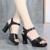 Novedad 2023 para Mujer Zapatos de Moda para Mujer Verano Combinan con Todo Zapatos de Tacón Alto con Suela Blanda para Madres de Edad Media
