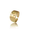 Joyería europea y americana moda creativa anillo de 26 letras inglesas dorado apertura ajustable anillo de temperamento para dama