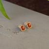 Pendientes de plata de ley S925 con diseño de flor roja del sur, nuevos pendientes de lujo de alta gama chinos, estilo nacional, para novia.
