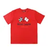 Versão Correta da Camiseta Pronta Redonda de Manga Curta Solta Palm Palm Angels Estampa de Letras Splash Transfronteiriça