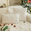 Funda de almohada con pelo bordado con estrellas navideñas, funda de cojín para sofá, sala de estar, hogar, fiesta, ambiente festivo, funda de almohada decorativa