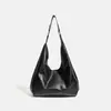 Bolso Hobo Minimalista, Bolso de Hombro Estilo Vintage con Acentos de Ojal Circular, Bolso de Axila Coreano de Gran Capacidad, Bolso Tote de Cuero Relajado